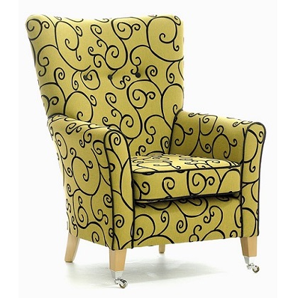 High Back Curve Chair - Yorkshire Range (Optional Castor leg)